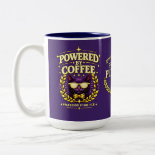 Professor Purr-Ple™ – Angetrieben von Kaffee Zweifarbige Tasse