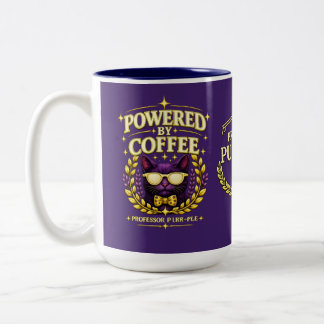 Professor Purr-Ple™ – Angetrieben von Kaffee Zweifarbige Tasse