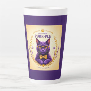 Professor Purr-Ple™ Latte-Tasse – Bleib neugierig Milchtasse