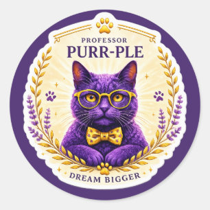 Professor Purr-Ple™ – Träume Groß Sticker