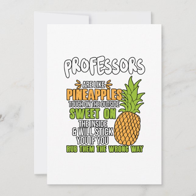 Professoren sind wie Ananas. Dankeskarte (Vorderseite)