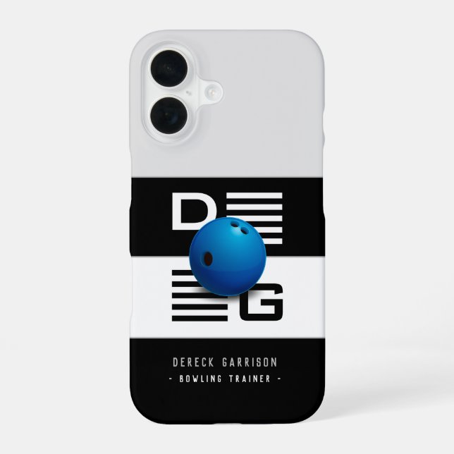Profiboxer-Trainer | Initialen Deep Blue iPhone 16 Hülle (Rückseite)