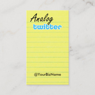 Profil-/Anmerkungs-Karte! AnalogTwtr yelbkinfo Visitenkarte