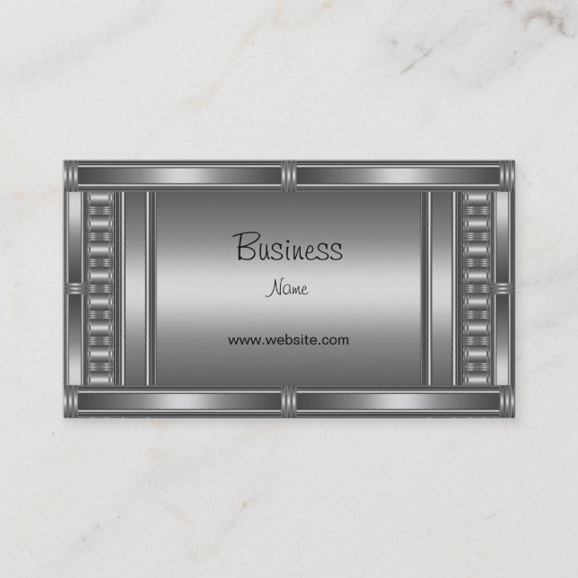 Profil Business Card Chrome auf Silber Visitenkarte (Vorderseite)