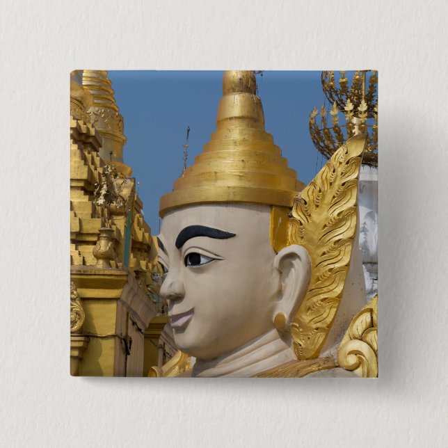Profil der Buddha-Statue Button (Vorderseite)