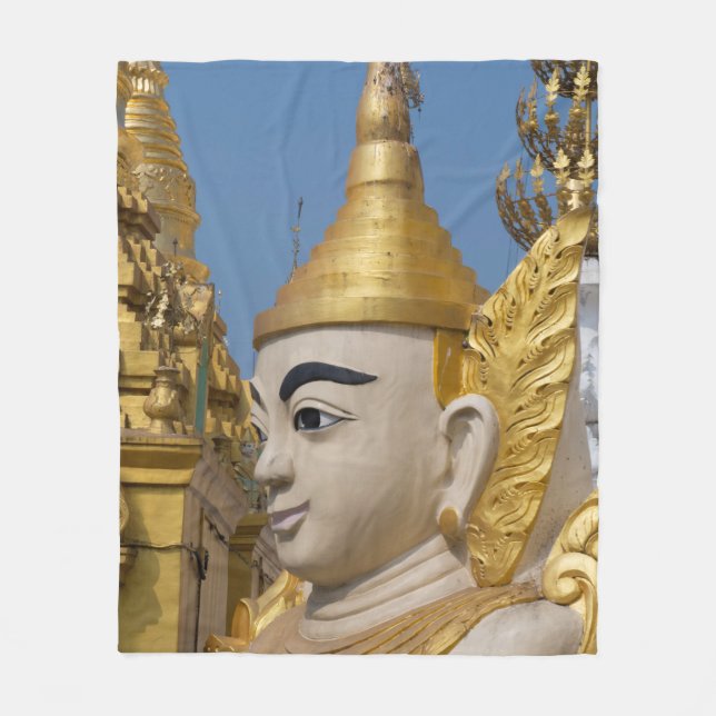 Profil der Buddha-Statue Fleecedecke (Vorderseite)