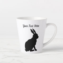 Profil der schwarzen Silhouette auf Kaninchenebene Milchtasse