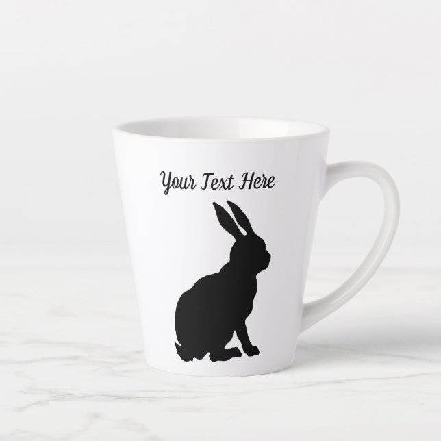 Profil der schwarzen Silhouette auf Kaninchenebene Milchtasse (Rechts)