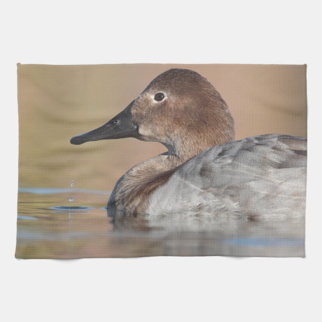 Profil der weiblichen Canvasback-Ente Geschirrtuch (Horizontal)