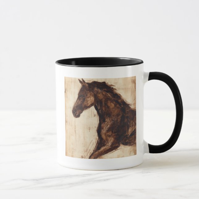 Profil des braunen Wildpferdes Tasse (Rechts)