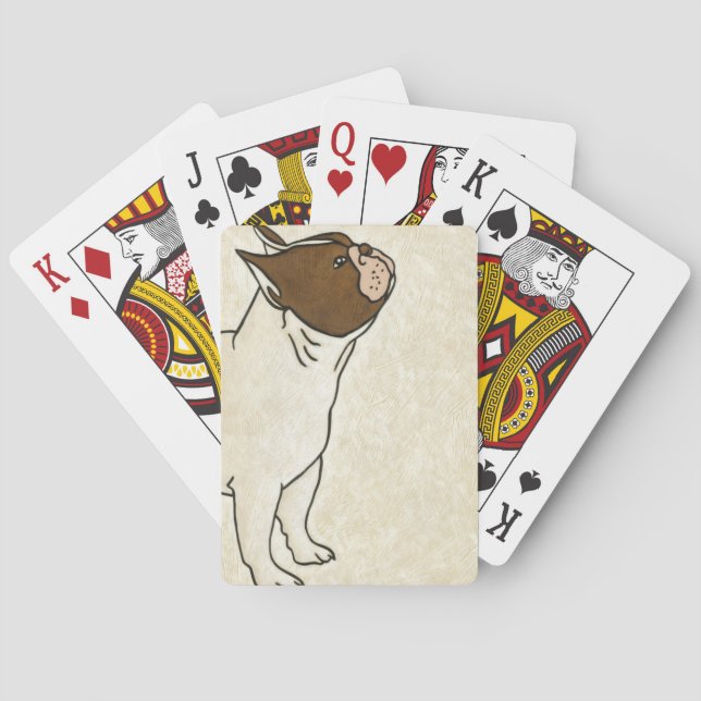 Profil des französischen Bulldog-Suchens Spielkarten (Rückseite)