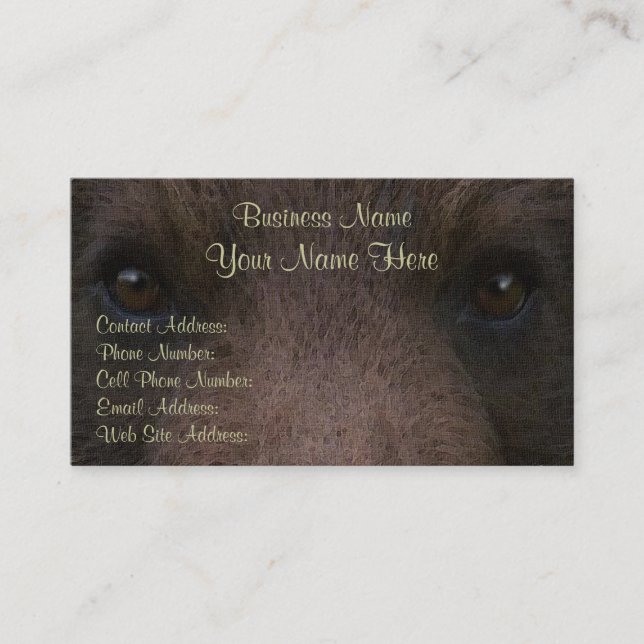 Profil d'OURS GRIZLY & Cartes de visite (Devant)