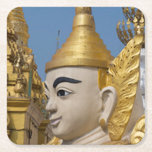 Profil einer Buddha-Statue Rechteckiger Pappuntersetzer