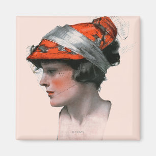 Profil einer Frau Magnet