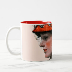 Profil einer Frau Zweifarbige Tasse