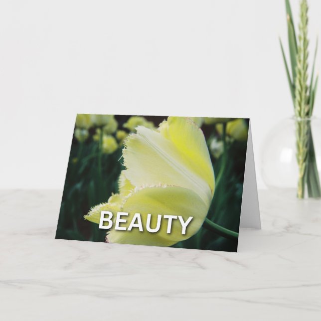 Profil einer gelben Blume - Schönheitskarte Karte (Vorderseite)