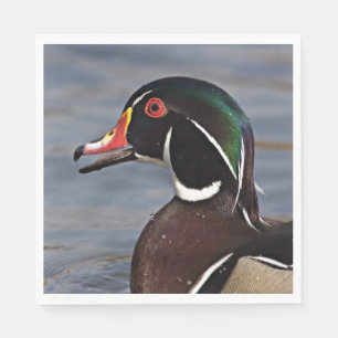 Profil einer Holzente Serviette