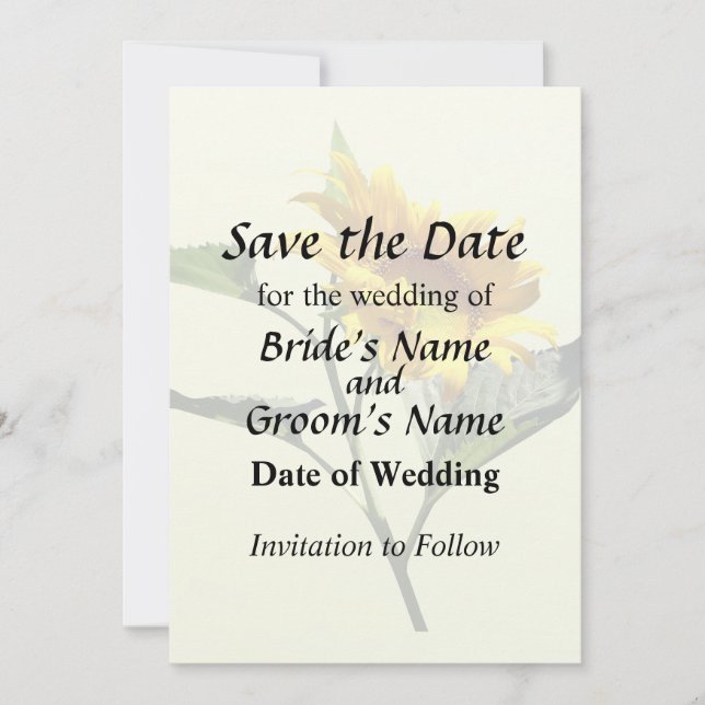 Profil einer Sonnenblume Save the Date (Vorderseite)