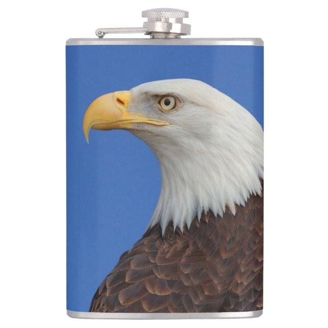 Profil eines Adult Bald Adlers Flachmann (Vorderseite)