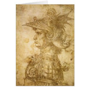 Profil eines Kriegers im Sturzhelm