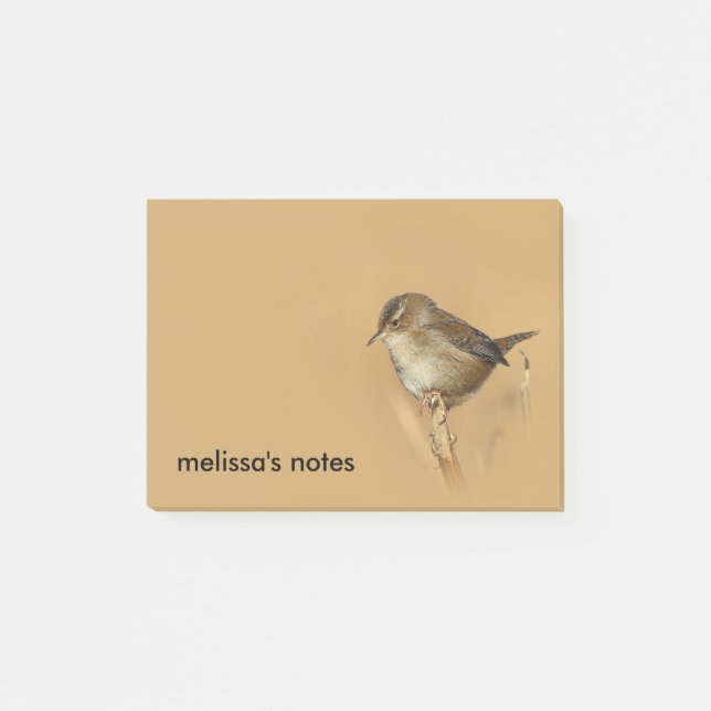Profil eines schönen Marsh Wren Post-it Klebezettel (Vorderseite)