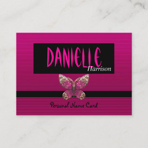 Profil Nom personnel Carte Bright Rose Papillon