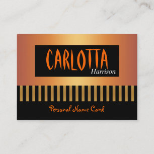 Profil Nom personnel Carte Café Gold Stripe