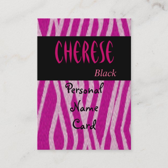 Profil Nom personnel Carte Tiger rose noir (Devant)