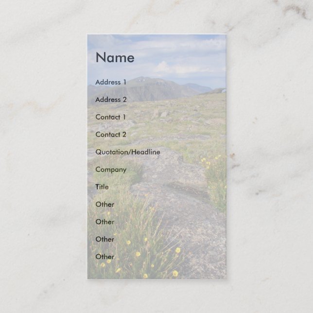 Profil oder Visitenkarte, Landschaft Visitenkarte (Vorderseite)