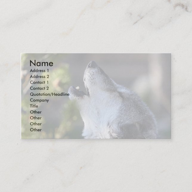 Profil oder Visitenkarte, Wolf Visitenkarte (Vorderseite)