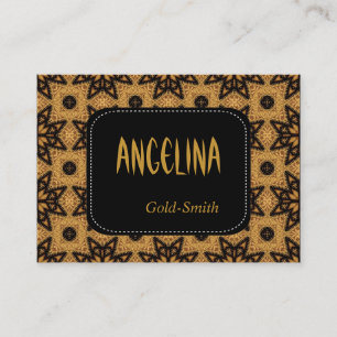Profil Persönliche Namenskarte Retro Schwarz Gold