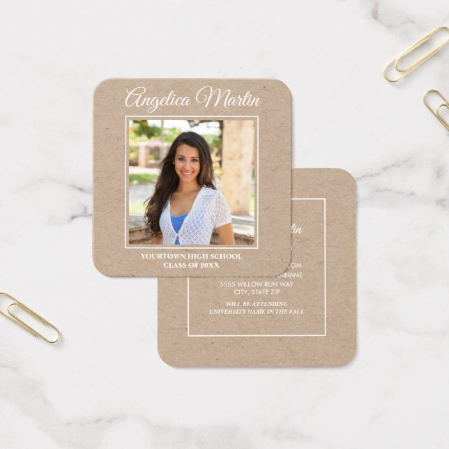Profil photo vertical du Carré Brown Kraft Grad (Bureau)