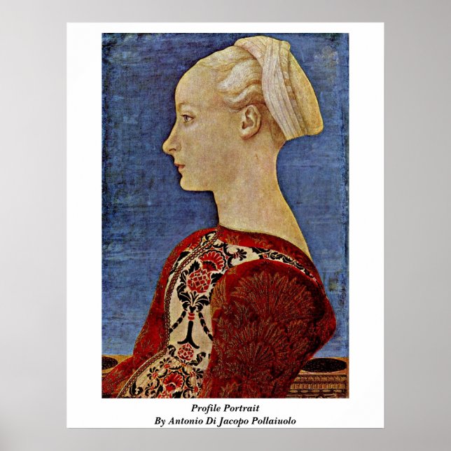 Profil Portrait von Antonio Di Jacopo Pollaiuolo Poster (Vorne)