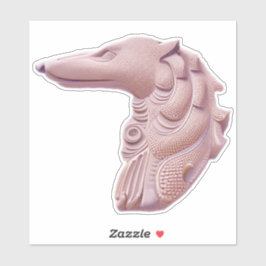Profil rose Borzoi Die Cut Borzoi Sticker