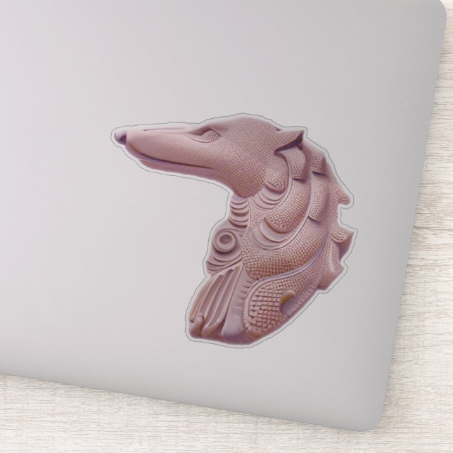 Profil rose Borzoi Die Cut Borzoi Sticker (Détail)