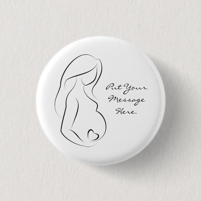 Profil-schwangere Frauen-Bauch-Herz Button (Vorderseite)