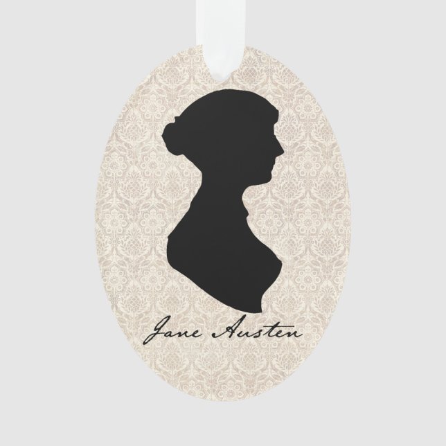 Profil-Silhouette Janes Austen Ornament (Vorderseite)