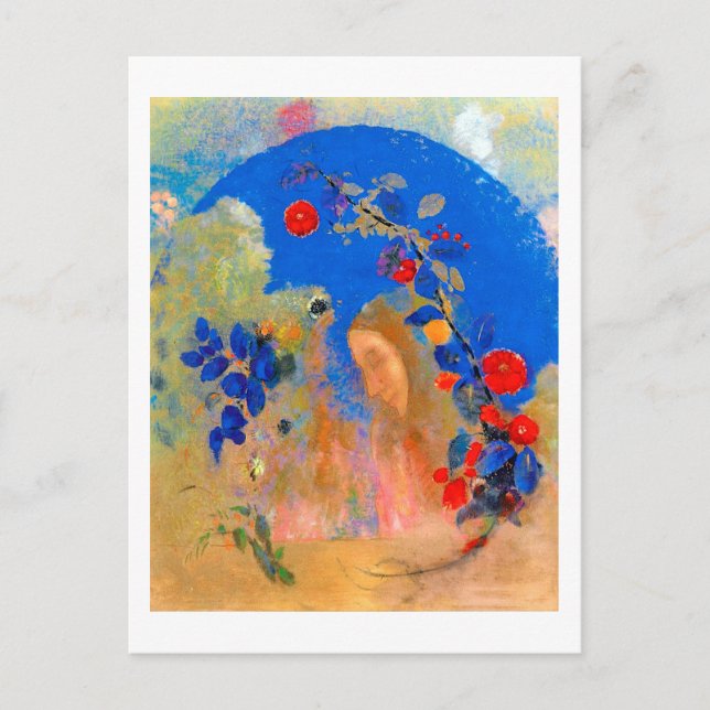 Profil unter einem Pfeil, Redon Postkarte (Vorderseite)