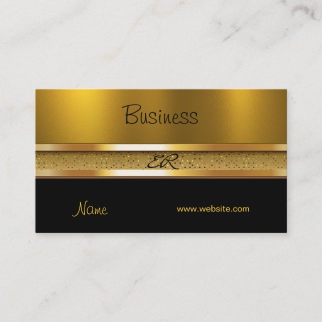 Profil Visitenkarte Gold auf Gold Schwarz (Vorderseite)