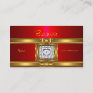Profil-Visitenkarte-Gold auf rotem Diamant-Juwel Visitenkarte