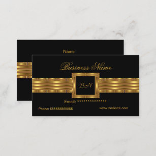 Profil-Visitenkarte-Goldmonogramm-Schwarzes Visitenkarte