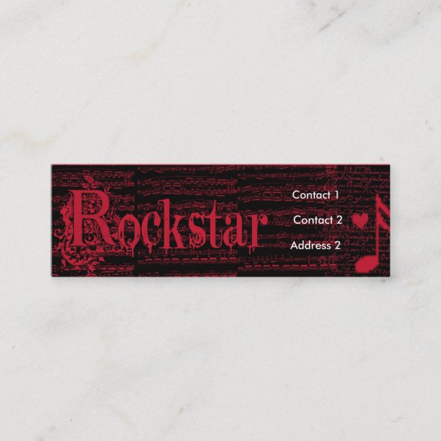 Profil wie eine Rockstar Visitenkarte kuppelte (Vorderseite)