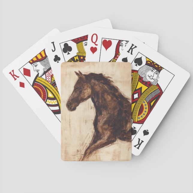 Profil wilden Pferds Browns Spielkarten (Rückseite)