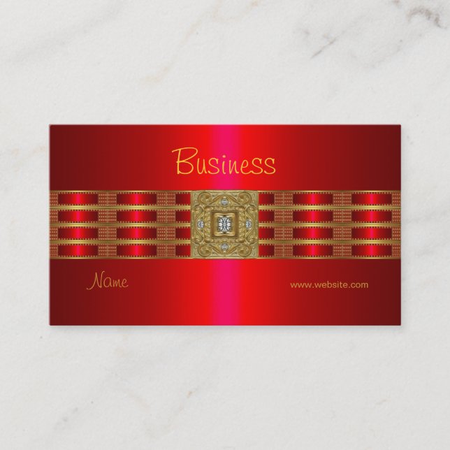 Profile Business Card Gold auf rotem Diamant Jewel Visitenkarte (Vorderseite)