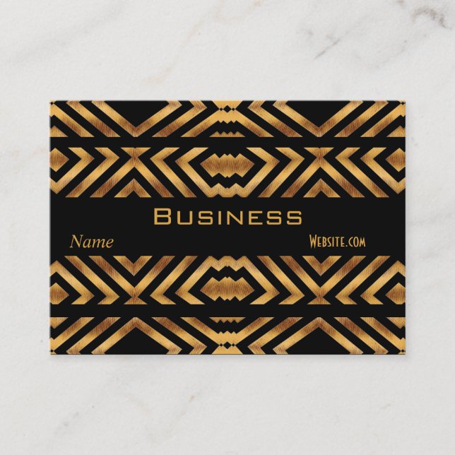 Profile Business Card Retro Black Gold Exotic Visitenkarte (Vorderseite)