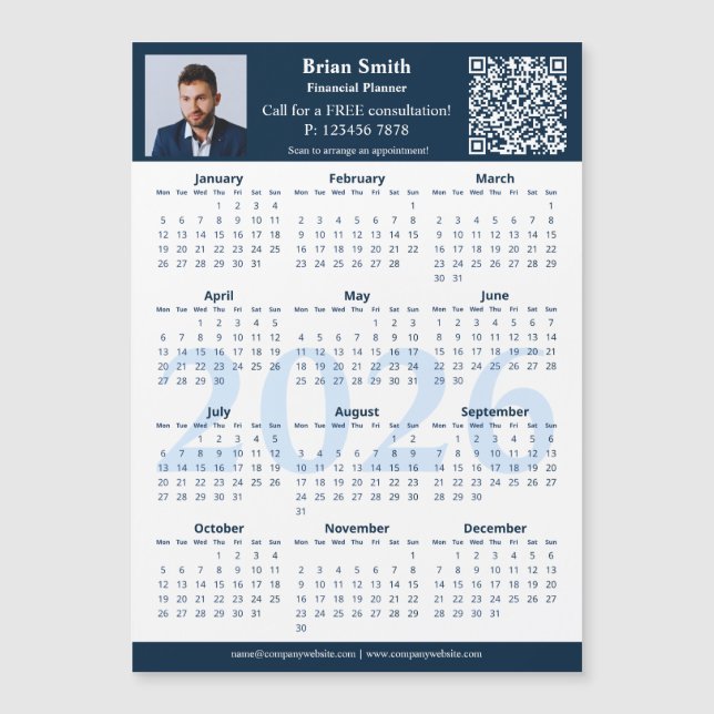Profile Financial Planner 2026 Calendar Magnet (Devant)