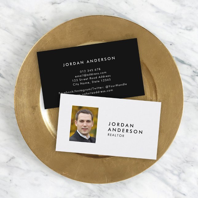 Profile-Foto Einfache Minimalistisch bearbeitbare  Visitenkarte (Von Creator hochgeladen)