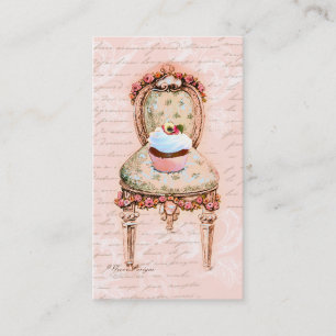 Profilkarte des rosa Cupcake-Bäckereibetriebs Visitenkarte