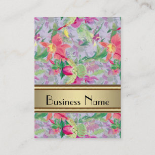 Profilkarte Vintage-Druck floral Visitenkarte