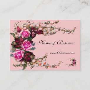 Profilkarte Vintage rosa Rosen Visitenkarte